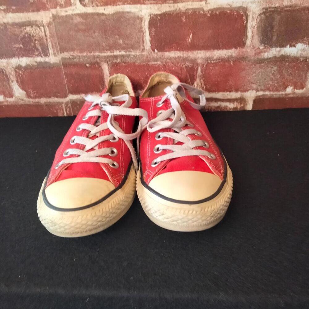 Converse Red Low Top Canvas Sneakers - Picture 6 of 9